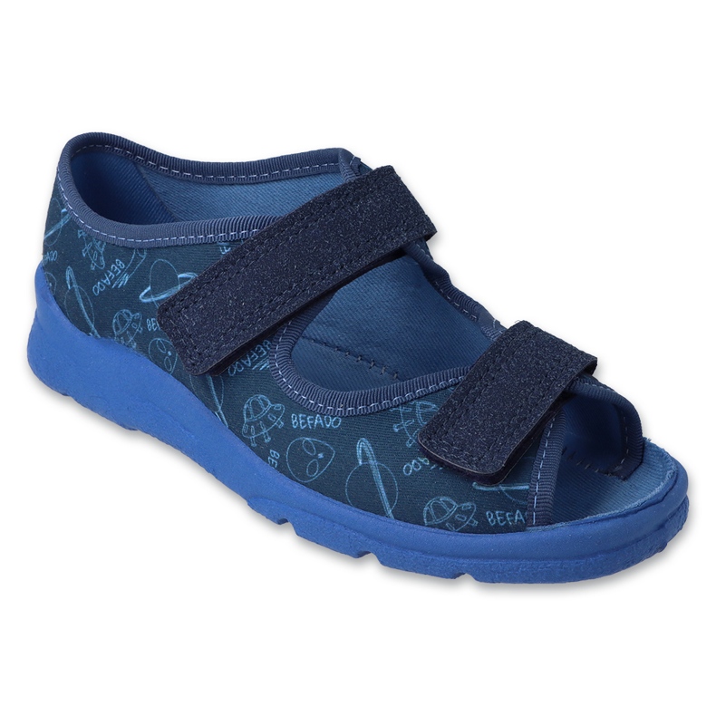 Befado children's slippers with Velcro 969Y174 navy blue