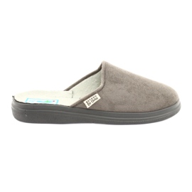 Befado men's slippers pu 125M009 gray lining with silver ions grey
