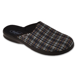Befado men's checkered pu slippers 548M040 gray grey