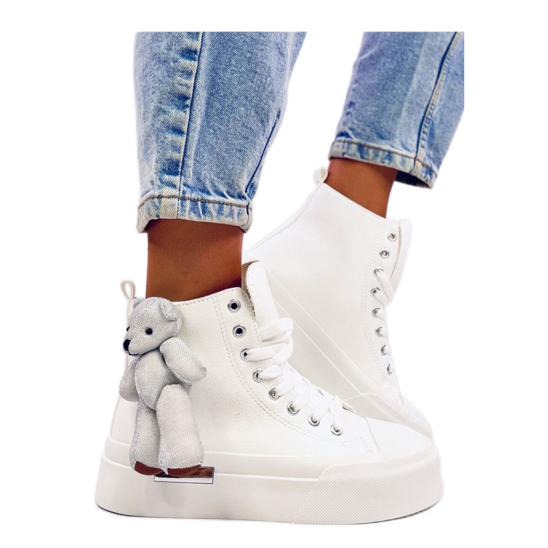 Rooks White teddy bear sneakers - Inello