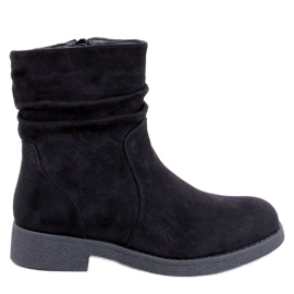 Bracy Black ruffled ankle boots - Inello