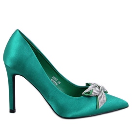 Trini Green satin bow heels