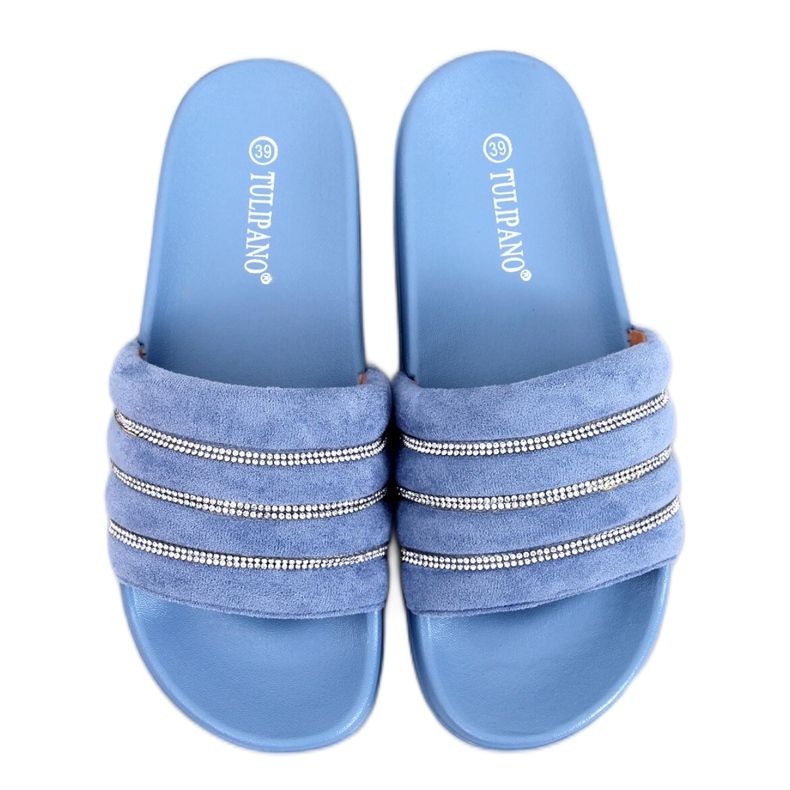 Lynne Blue rhinestone slides