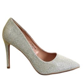 Women's opalescent Anabelle LT.GOLD high heels - Inello yellow