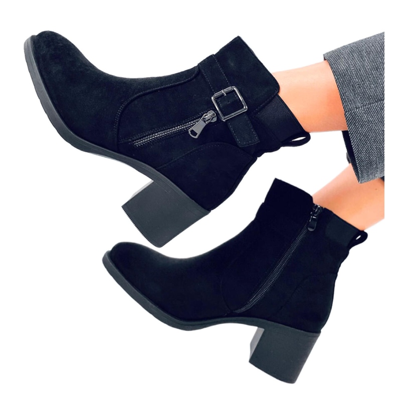 Classic high-heeled ankle boots Black