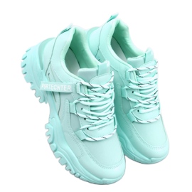 Green wedge sneakers