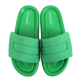 Green nylon flip-flops
