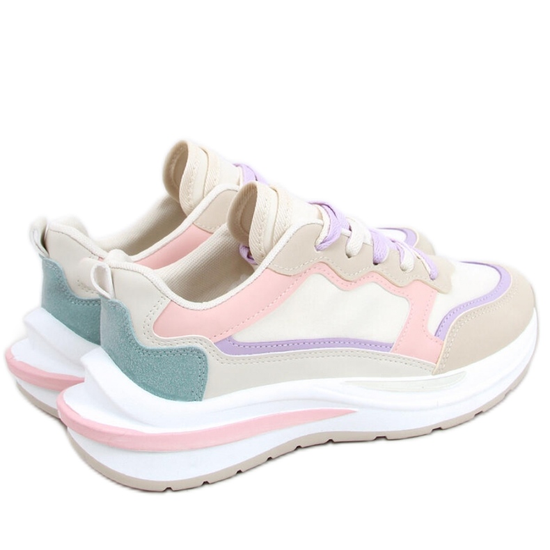 Pink sports shoes beige