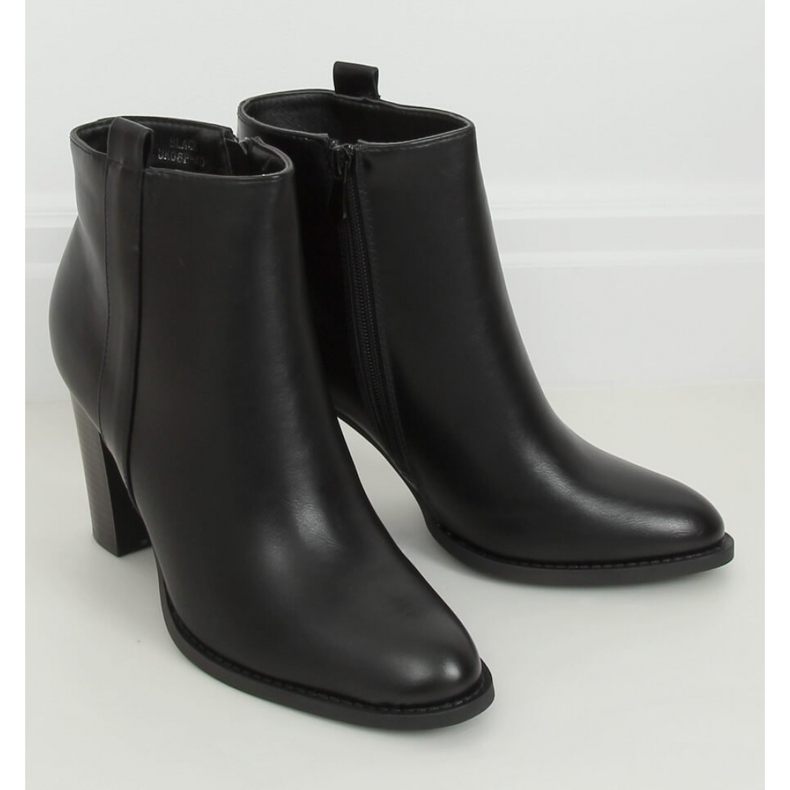 Classic Black High Heel Ankle Boots UK08P Black - Inello