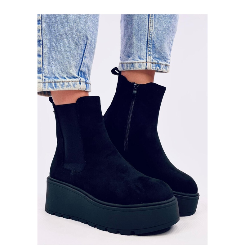 Ronda Black platform Chelsea boots - Inello
