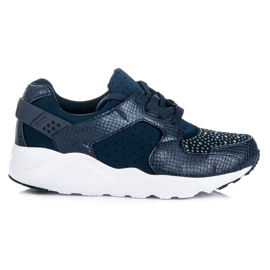 Kylie Sports shoes with crystals navy blue Kylie Sports shoes with crystals navy blue