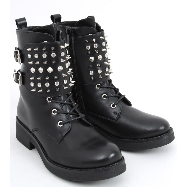 Ziku Black studded boots - Inello