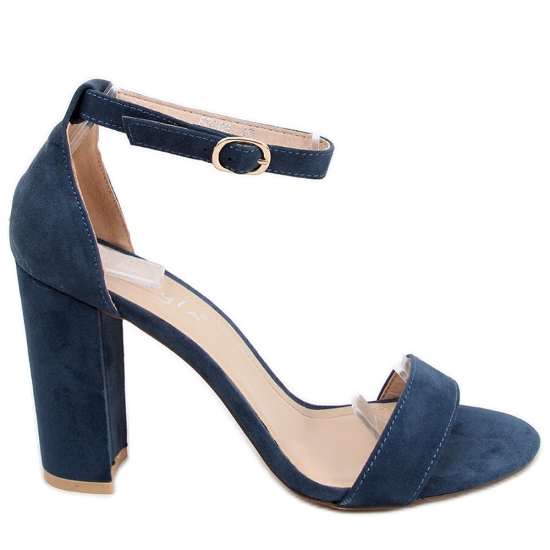 Navy high-heeled sandals blue Navy high-heeled sandals blue