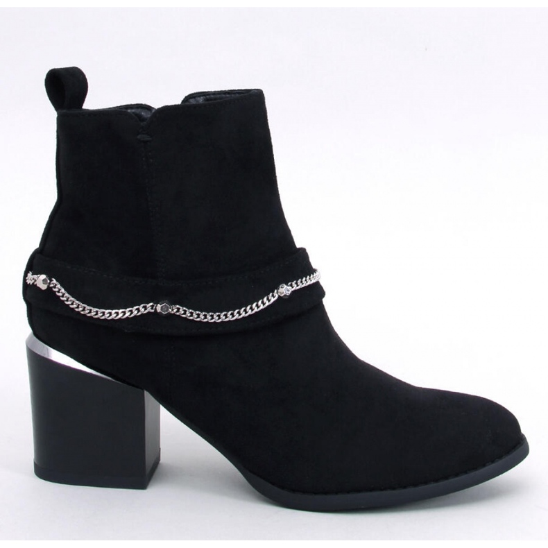 Suede High Heel Ankle Boots Black
