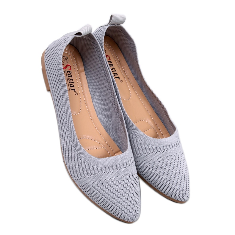 Gray woven ballet flats grey