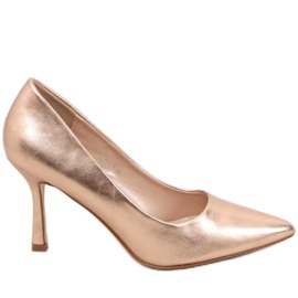 Champagne women's full-grain high heels pink