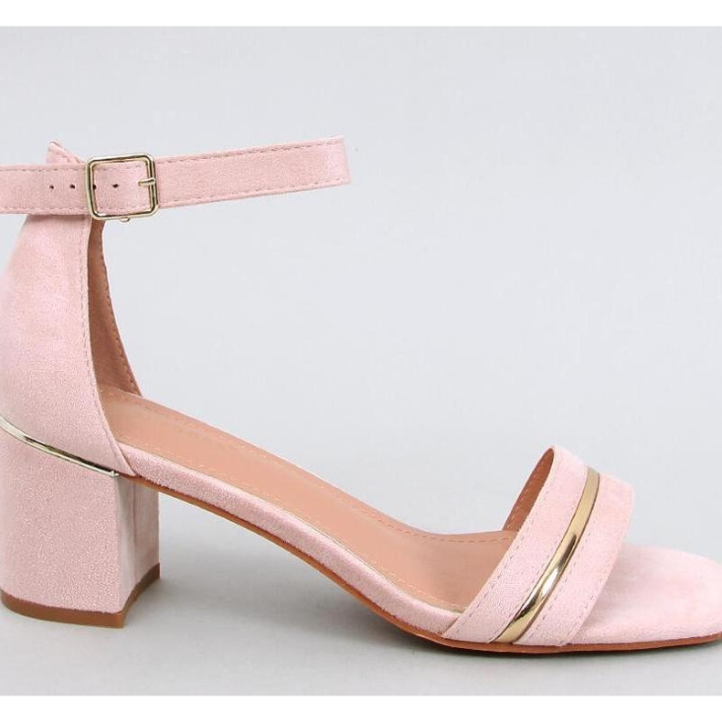 Pink low-heeled sandals