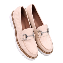 Beige women's moccasins