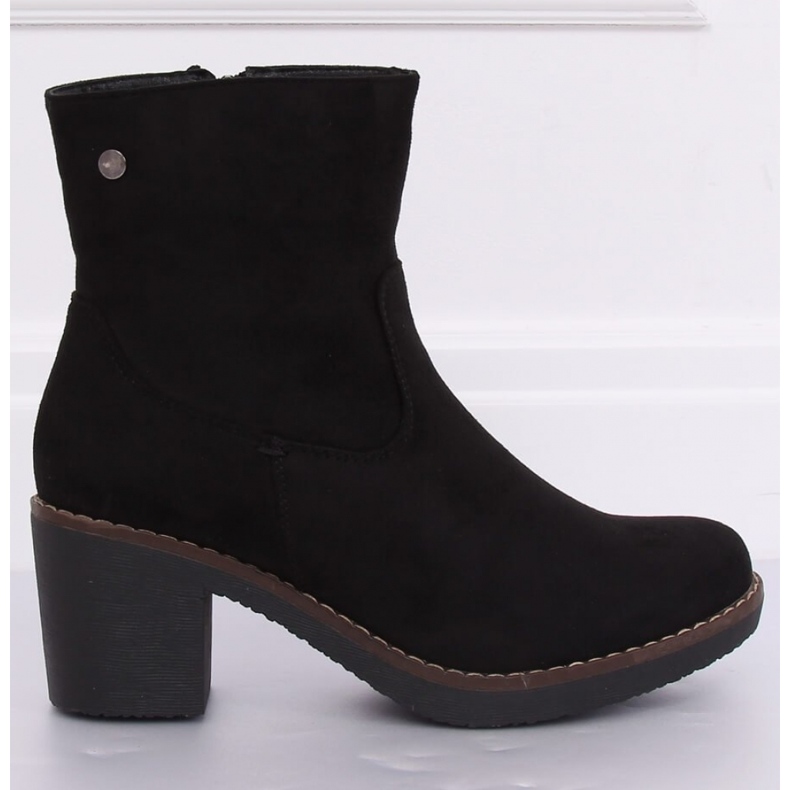 Black Rubber High Heel Boots 8B852 Black - Inello