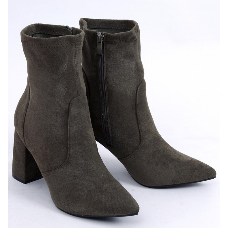 Natalie Green suede high-heeled ankle boots - Inello