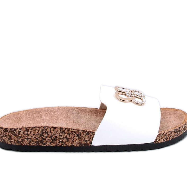 Cork flip-flops with white zircons