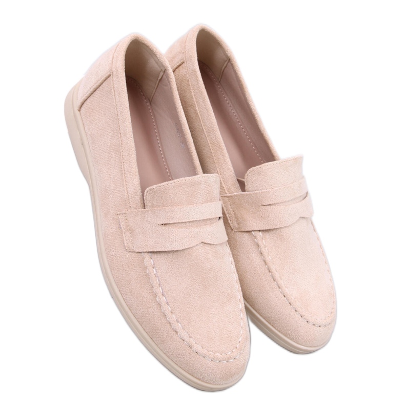 Beige women's loafers