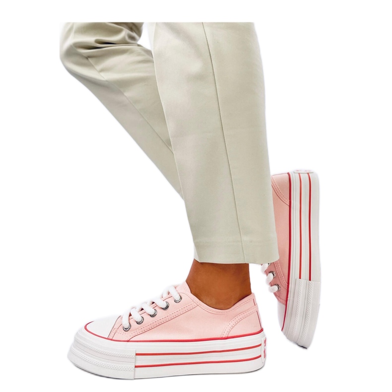 Pink double sole sneakers