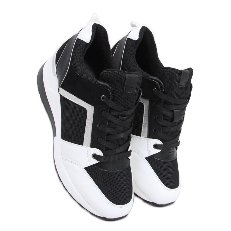 BLACK/WHITE wedge sneakers