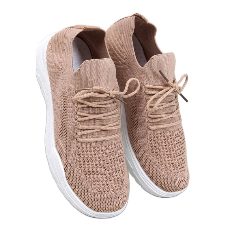 Khaki sock sports shoes brown