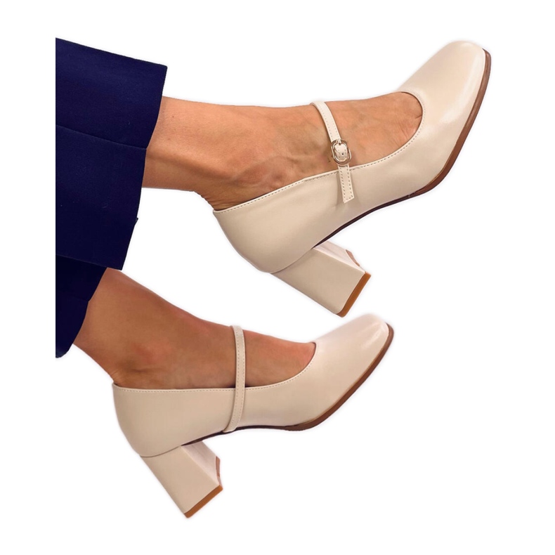 Mary Jane Beige style high heel pumps