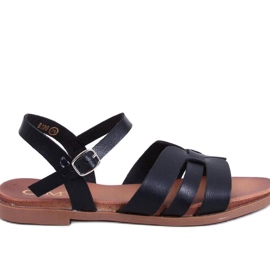 Black women's flat sandals