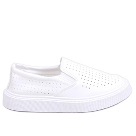 White openwork slip-on sneakers