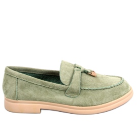 Green suede moccasins Green suede moccasins