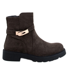 Green suede flat boots