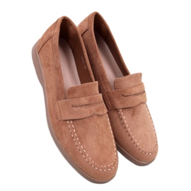 Khaki women's loafers brown