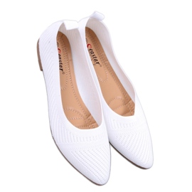 White woven ballet flats