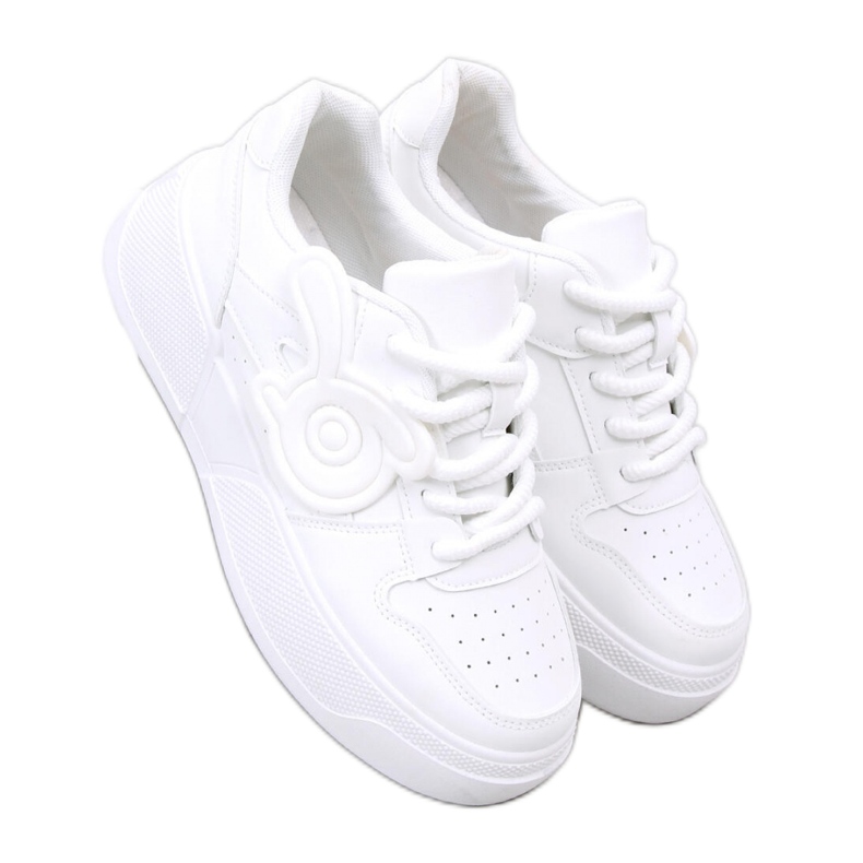 Women's white platform sneakers