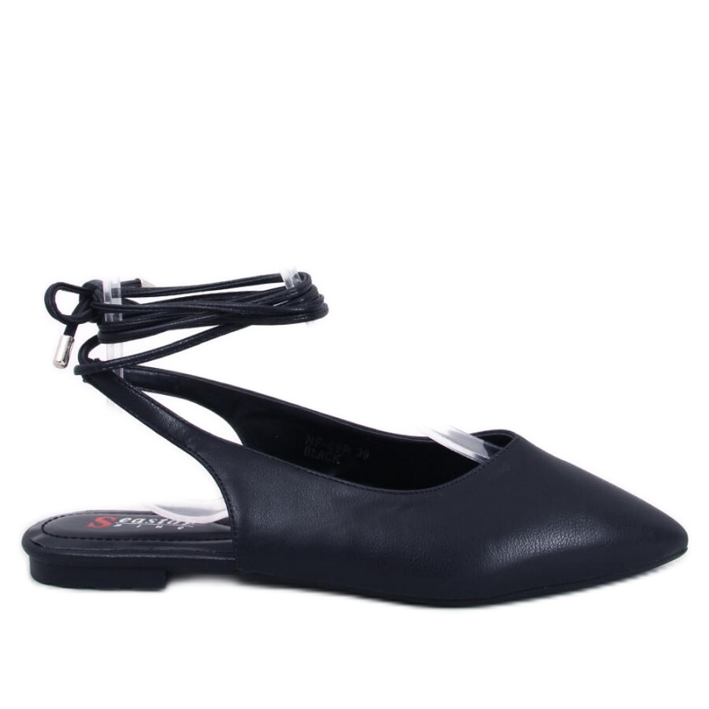 Lace-up ballerinas Black