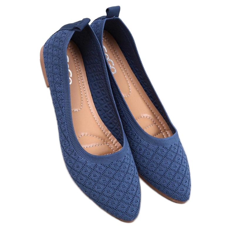 Blue women's sock ballerinas