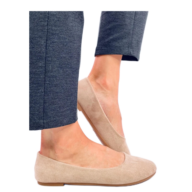 Classic suede ballerinas Khaki beige