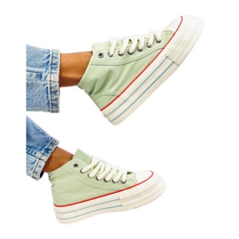 Women's high-top sneakers on the platform green Women's high-top sneakers on the platform green
