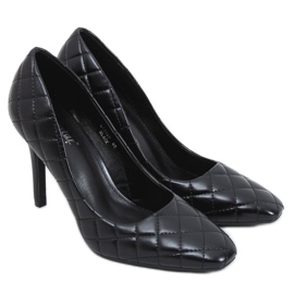 Women's Quilted Black High Heels