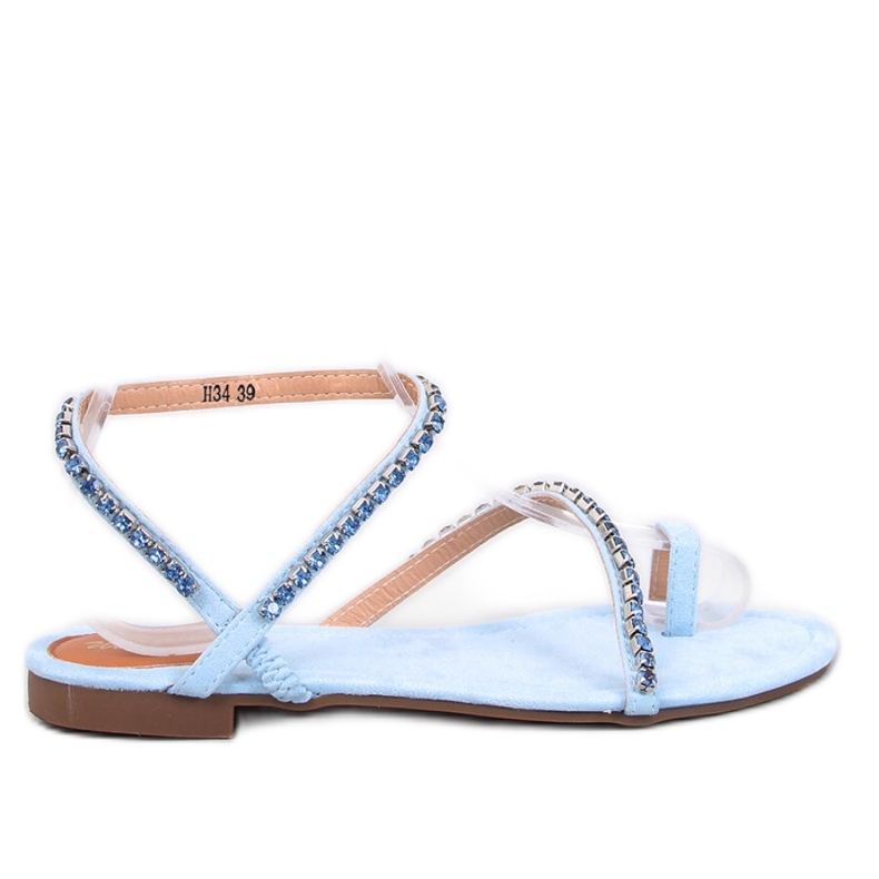 Flip-flop sandals with Ayless Blue zircons - Inello
