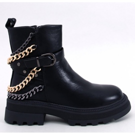 Military ankle boots with chains Toliver Black - Inello