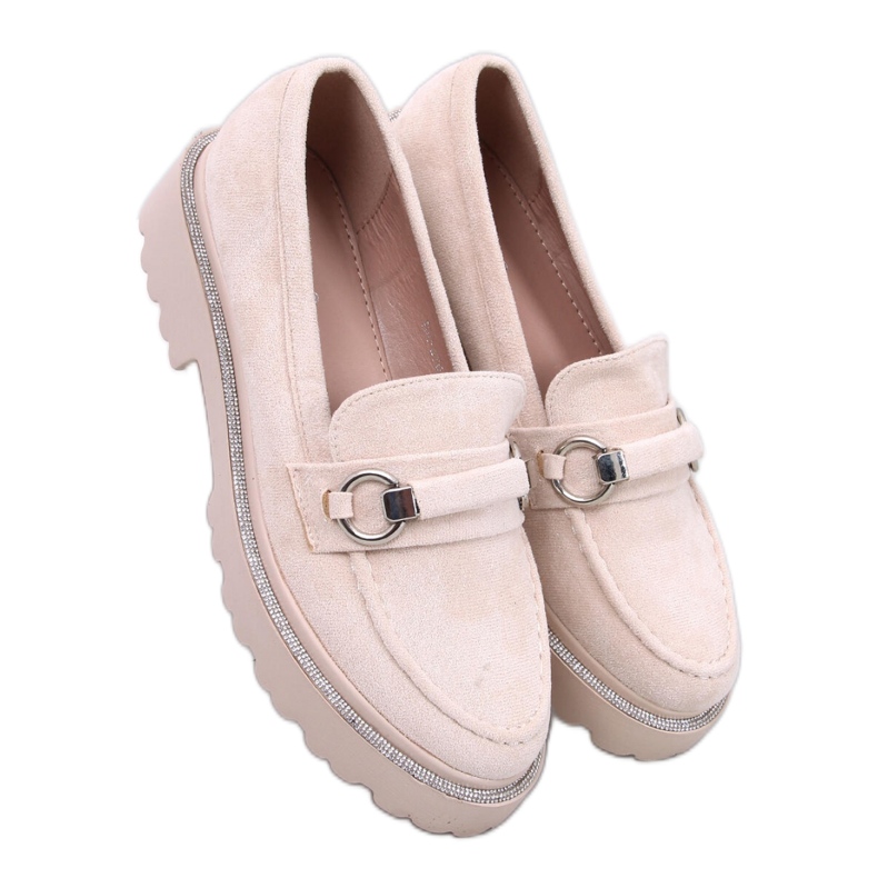 Sheady Beige suede high sole moccasins - Inello