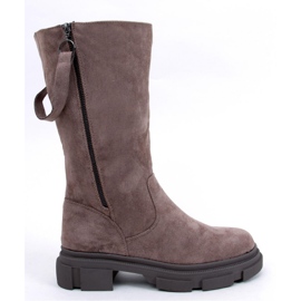 Slade Khaki women's flat boots - Inello grey
