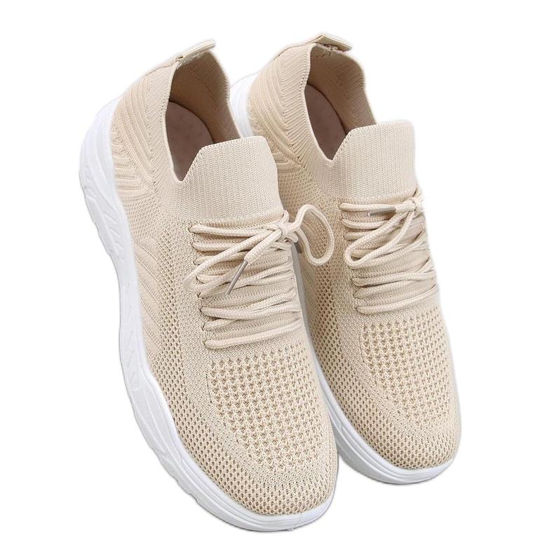 Beige women's sock sports shoes Beige women's sock sports shoes