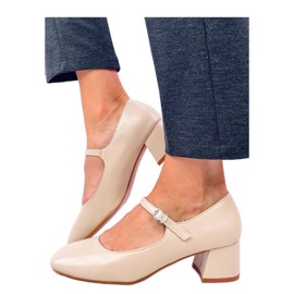 Mary Jane Beige style high heel pumps