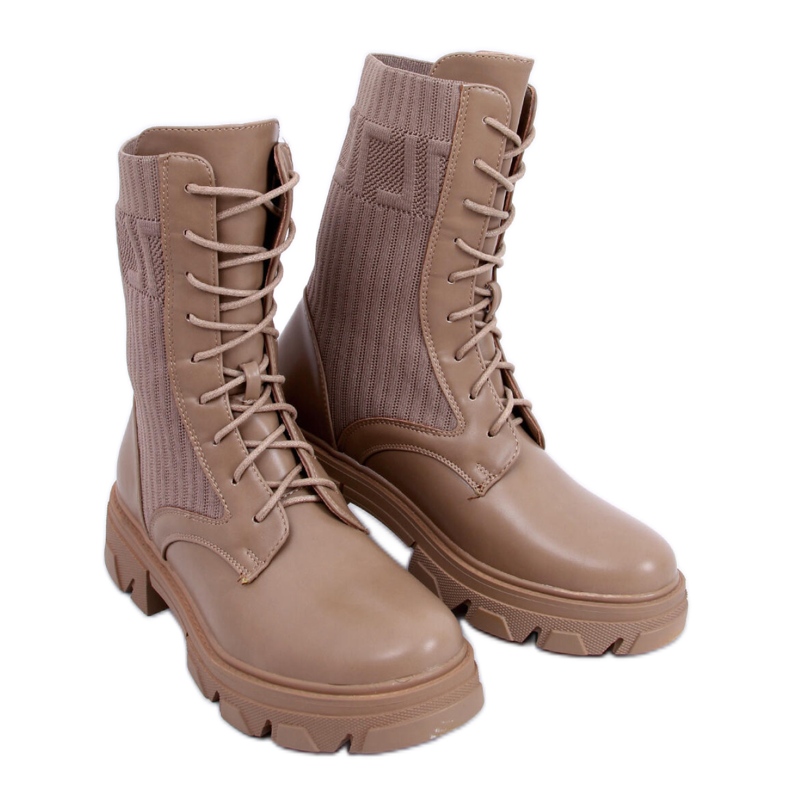 Workers with elastic upper Calling Khaki - Inello brown