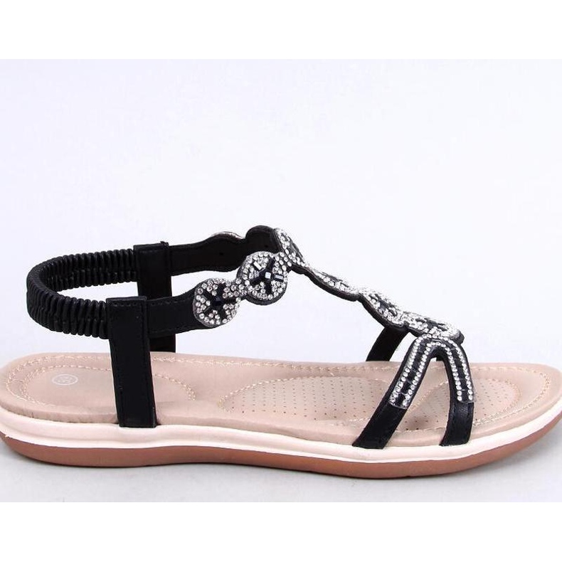 Yvers Black - Inello sandals with decorative zircons